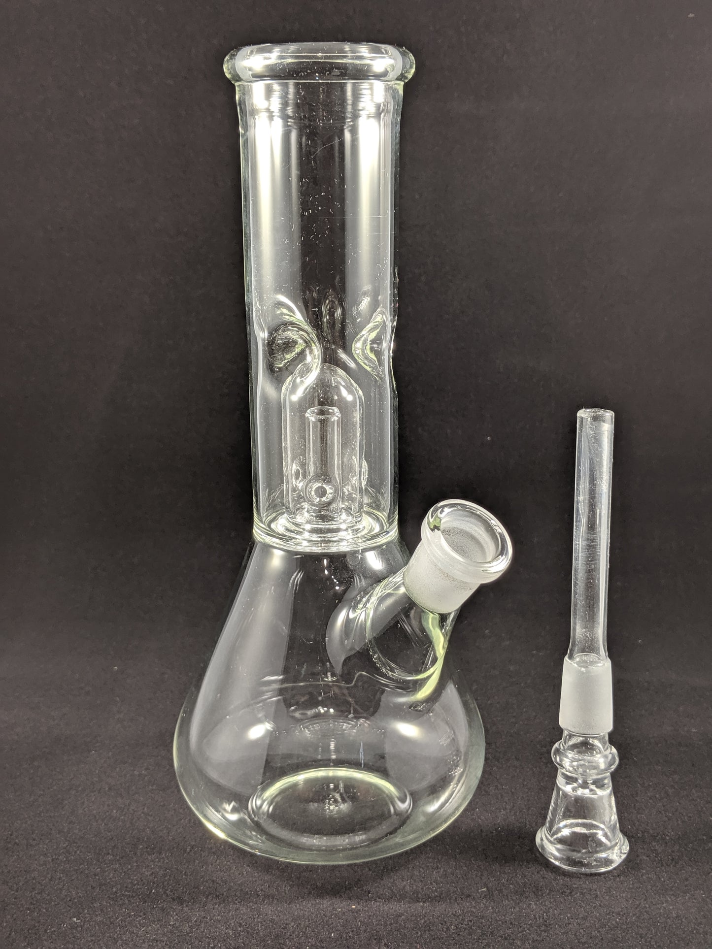 8" Glass Water Pipe Bong Clear + 5 FREE Screens