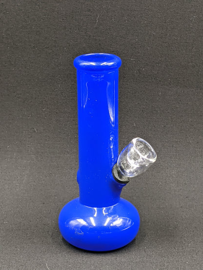 5" Glass Water Pipe Bong Gloss Round Bottom Blue