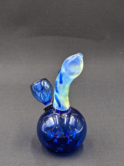 5" Glass Water Pipe Bong Round Blue
