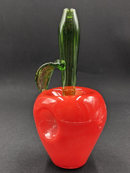 7" Glass Spoon Big Red Apple