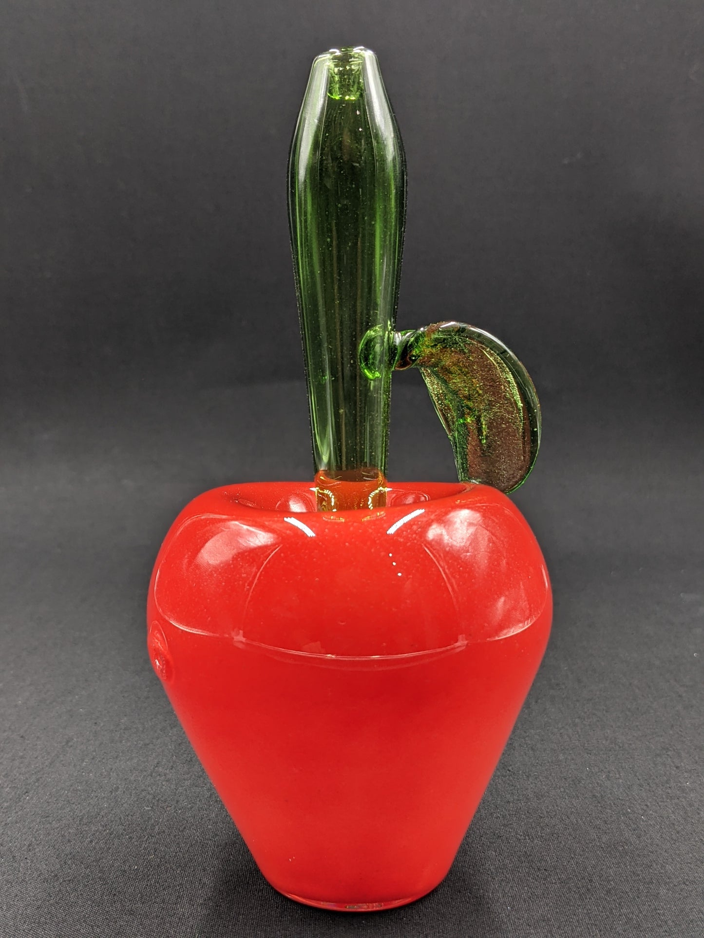 7" Glass Spoon Big Red Apple