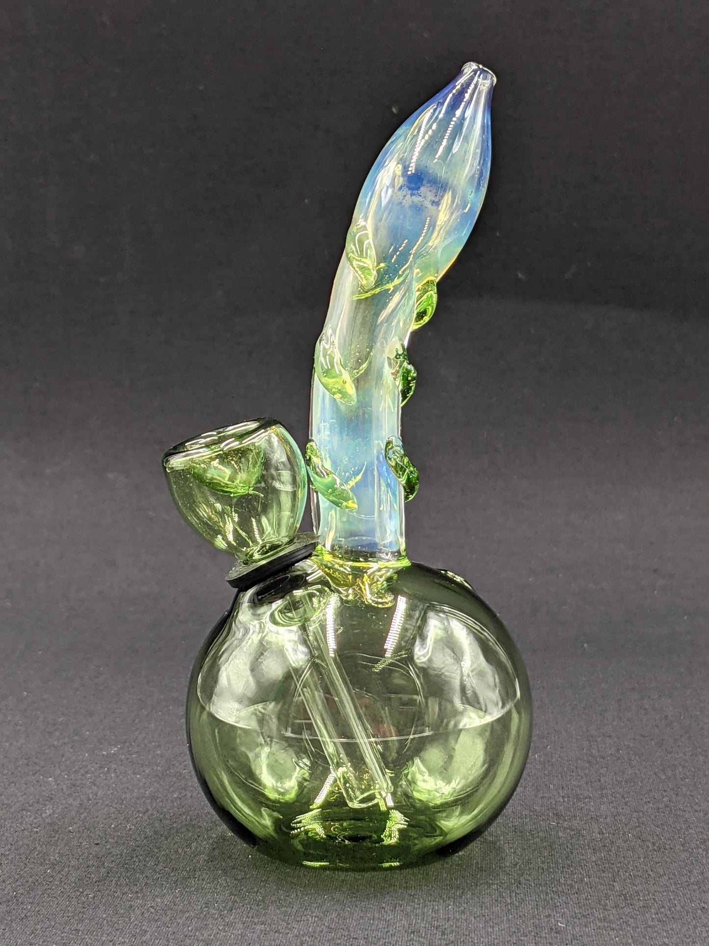 5" Glass Water Pipe Bong Round Green