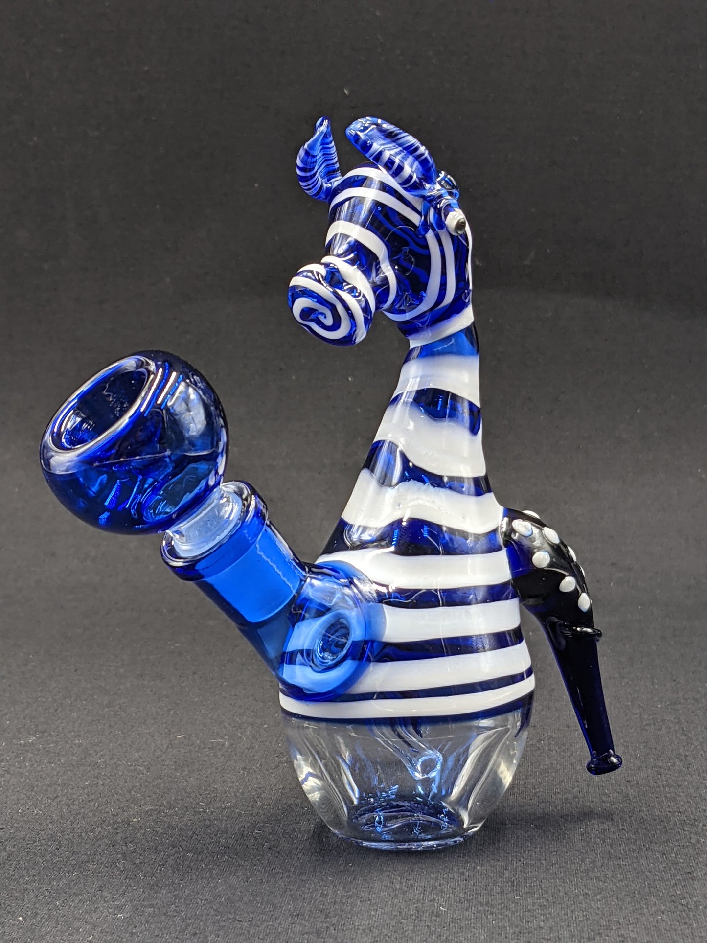 5.5" Glass Water Pipe Bong Zebra Blue