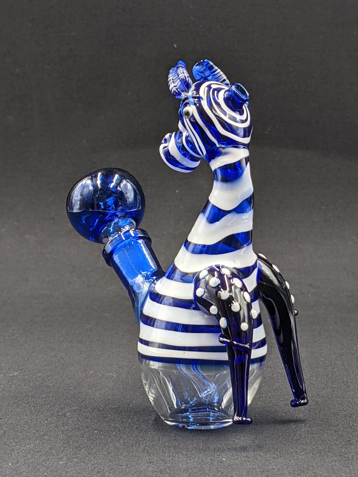 5.5" Glass Water Pipe Bong Zebra Blue