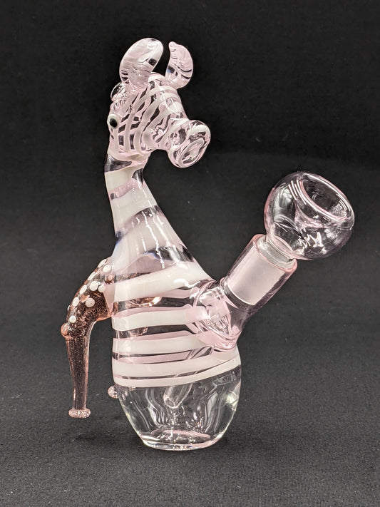 5.5" Glass Water Pipe Bong Zebra Pink