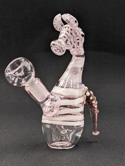 5.5" Glass Water Pipe Bong Zebra Pink