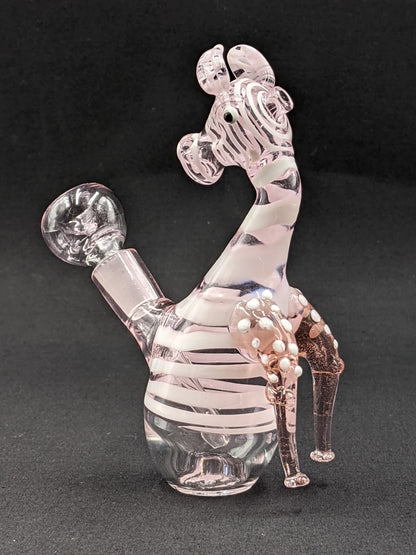 5.5" Glass Water Pipe Bong Zebra Pink