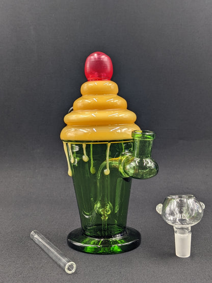 7" Glass Water Pipe Bong Ice Cream Sundae 01