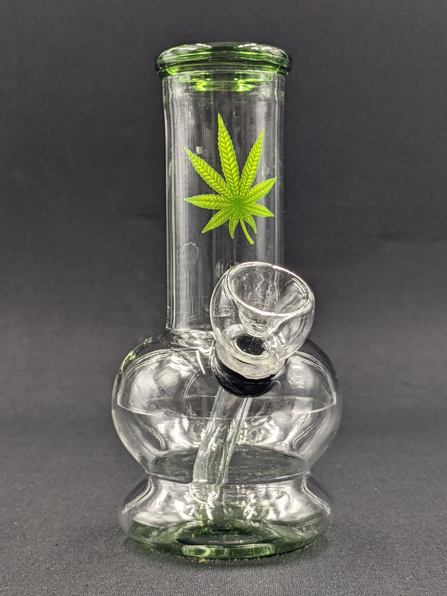 5" Glass Water Pipe Bong Leaf Green