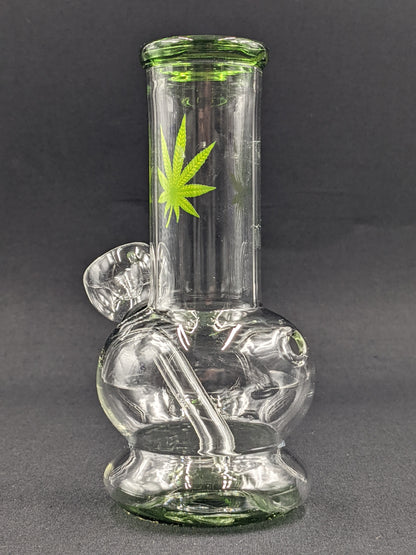 5" Glass Water Pipe Bong Leaf Green