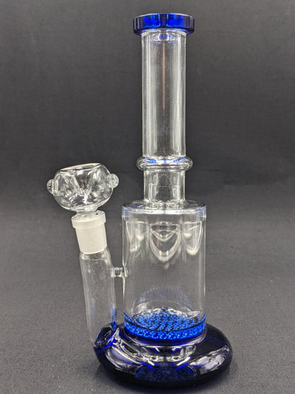 8" Glass Water Pipe Bong Thick Honeycomb Percs  BL