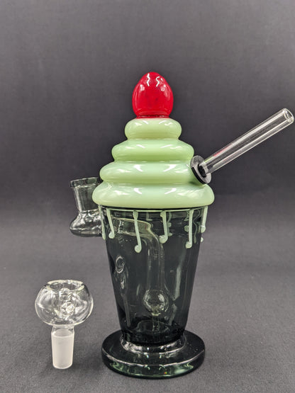 7" Glass Water Pipe Bong Ice Cream Sundae 04