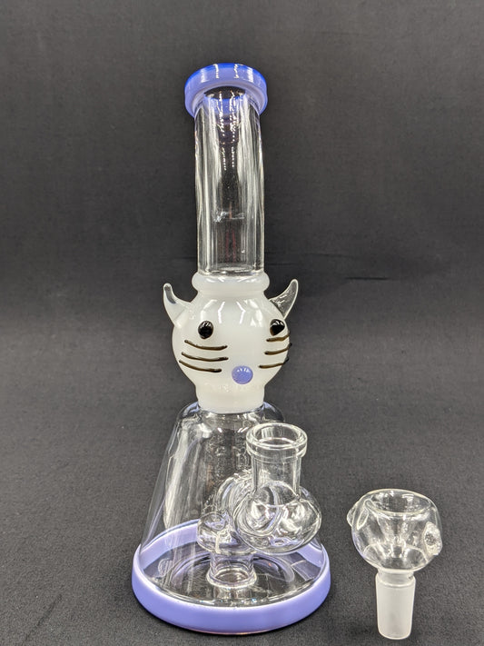 8.5" Glass Water Pipe Bong Bent Neck Wheel Percolator Kitty PU