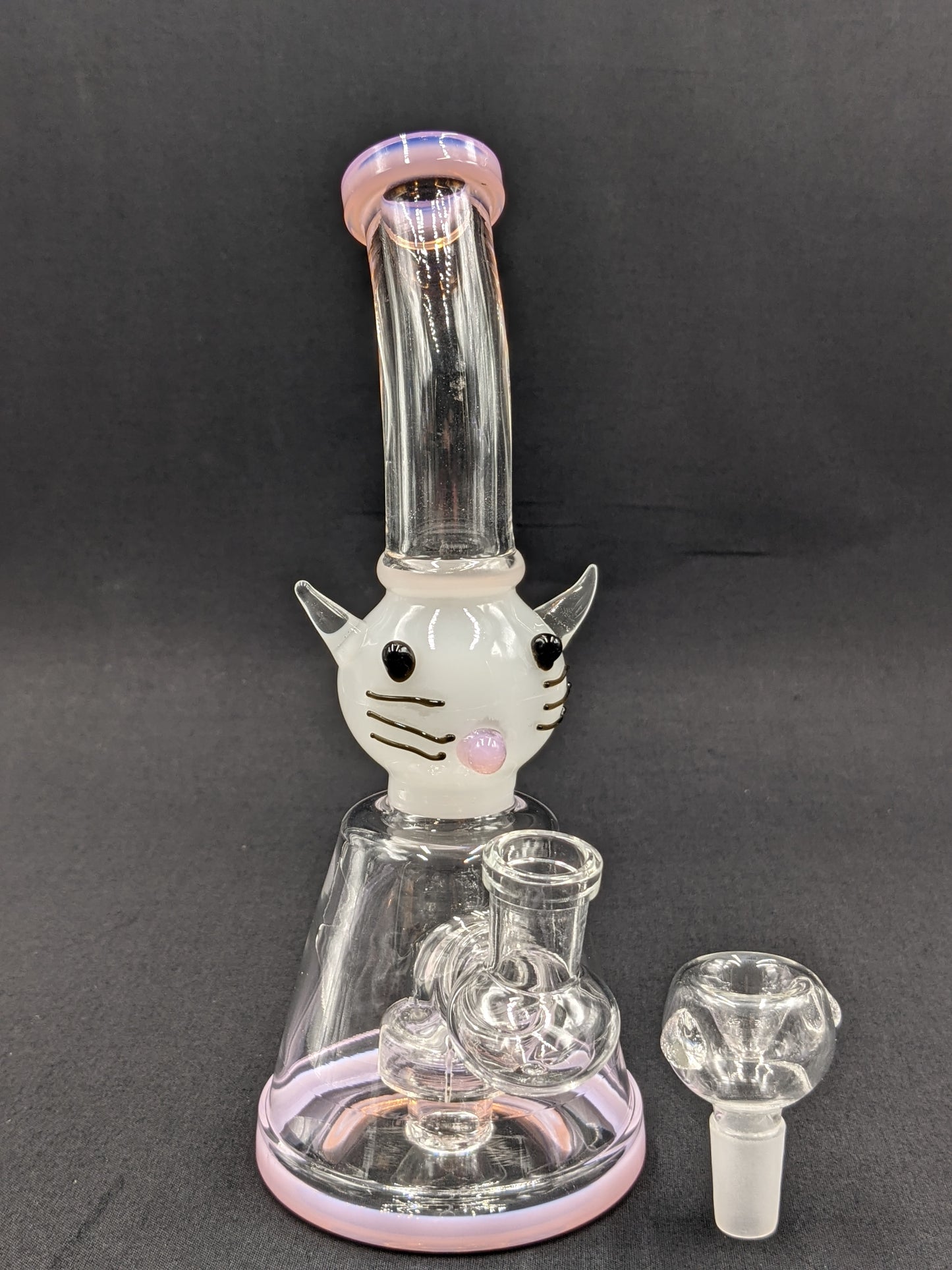 8.5" Glass Water Pipe Bong Bent Neck Wheel Percolator Kitty PK