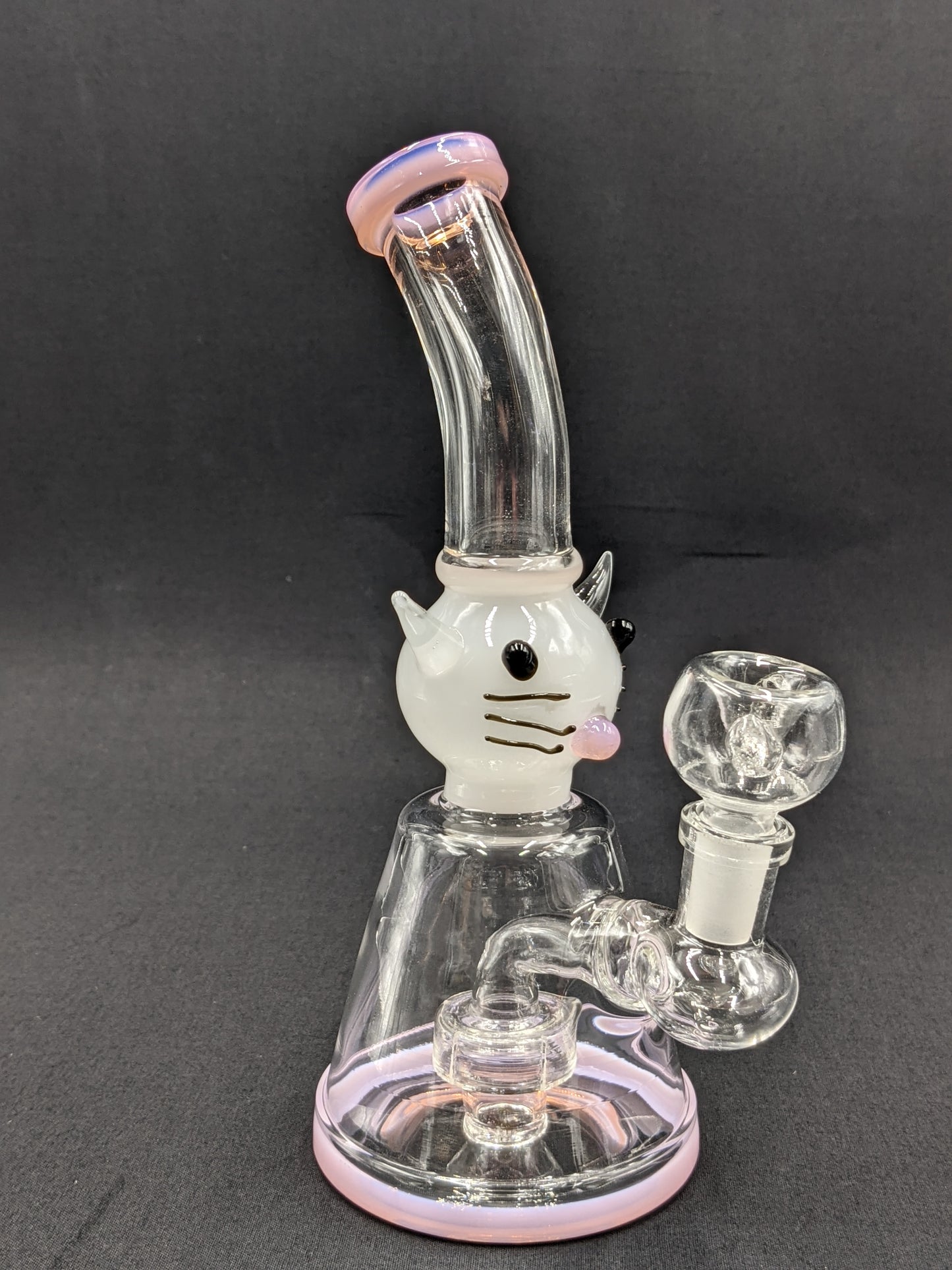 8.5" Glass Water Pipe Bong Bent Neck Wheel Percolator Kitty PK