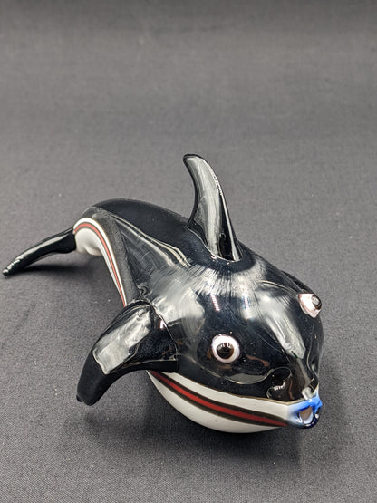 6" Glass Bowl Fish Black (All Different)