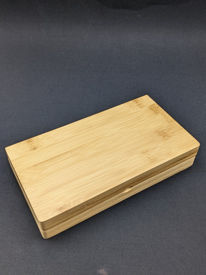 Bamboo Back Flip Magnetic Rolling Tray Storage Box