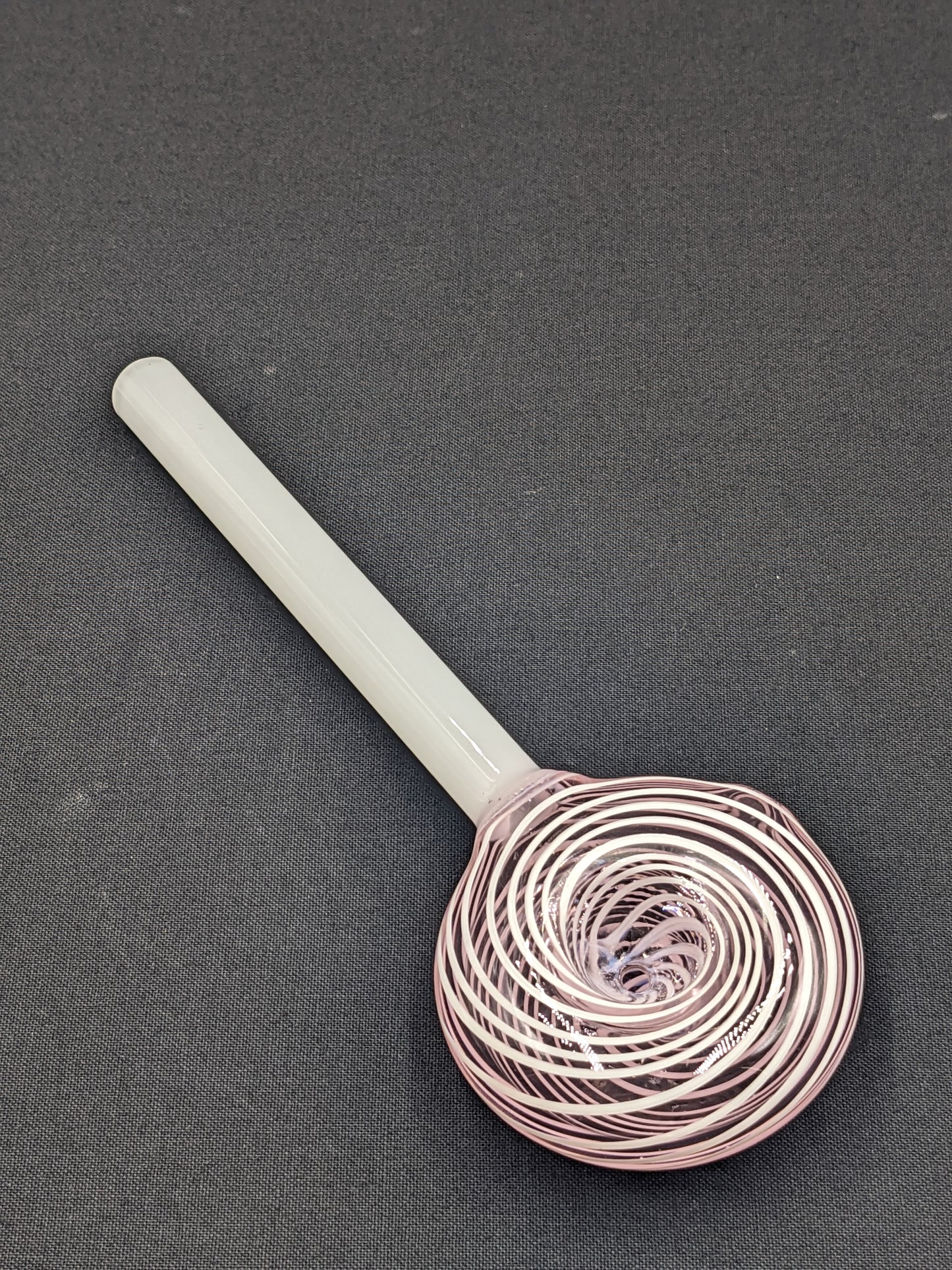 6" Glass Spoon Lollipop Swirl Pink