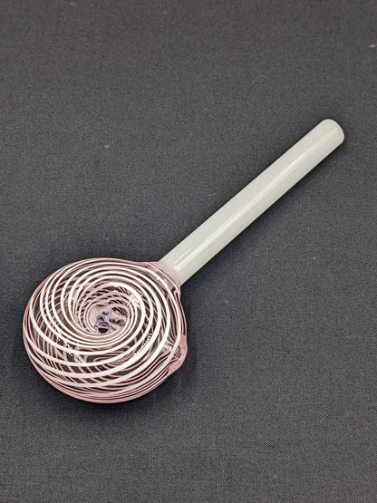 6" Glass Spoon Lollipop Swirl Pink