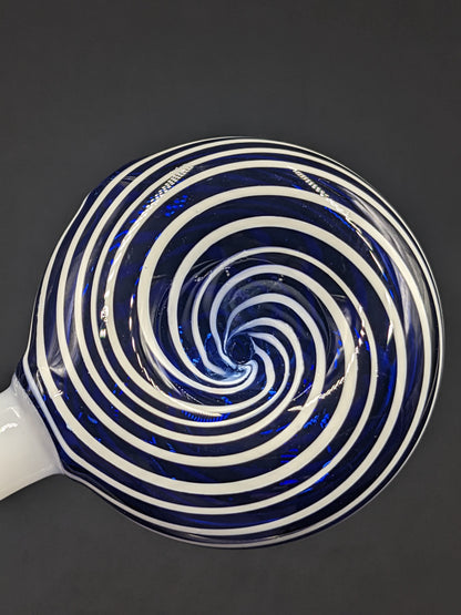 6" Glass Spoon Lollipop Swirl Blue