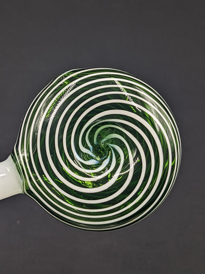 6" Glass Spoon Lollipop Swirl Green 01