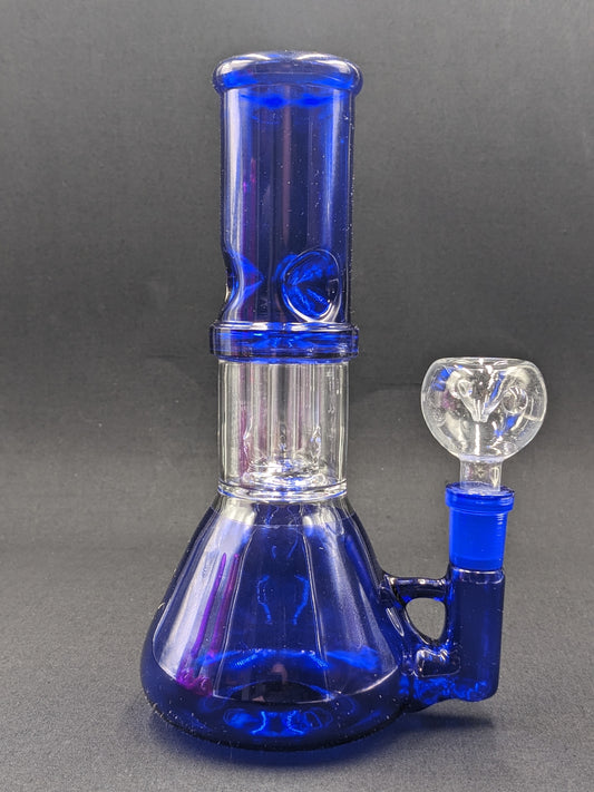 8" Glass Water Pipe Bong SL Blue + 5 FREE Screens