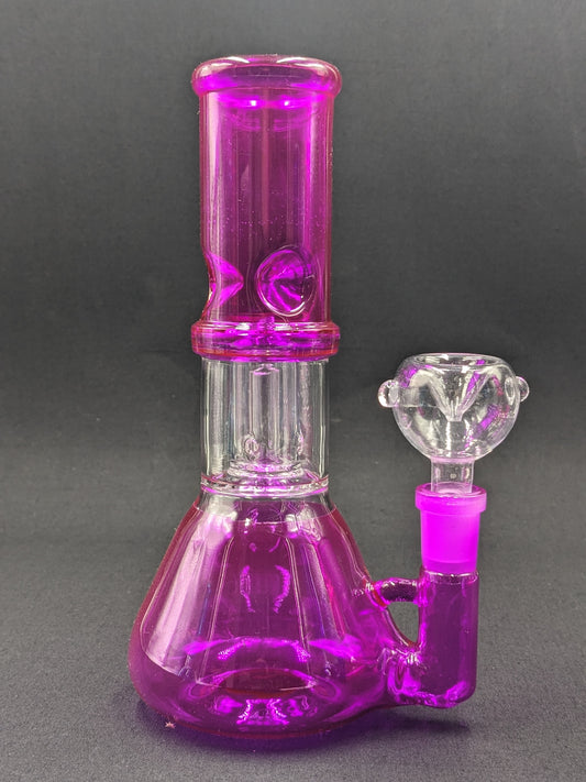 8" Glass Water Pipe Bong Slide Magenta + 5 FREE Screens