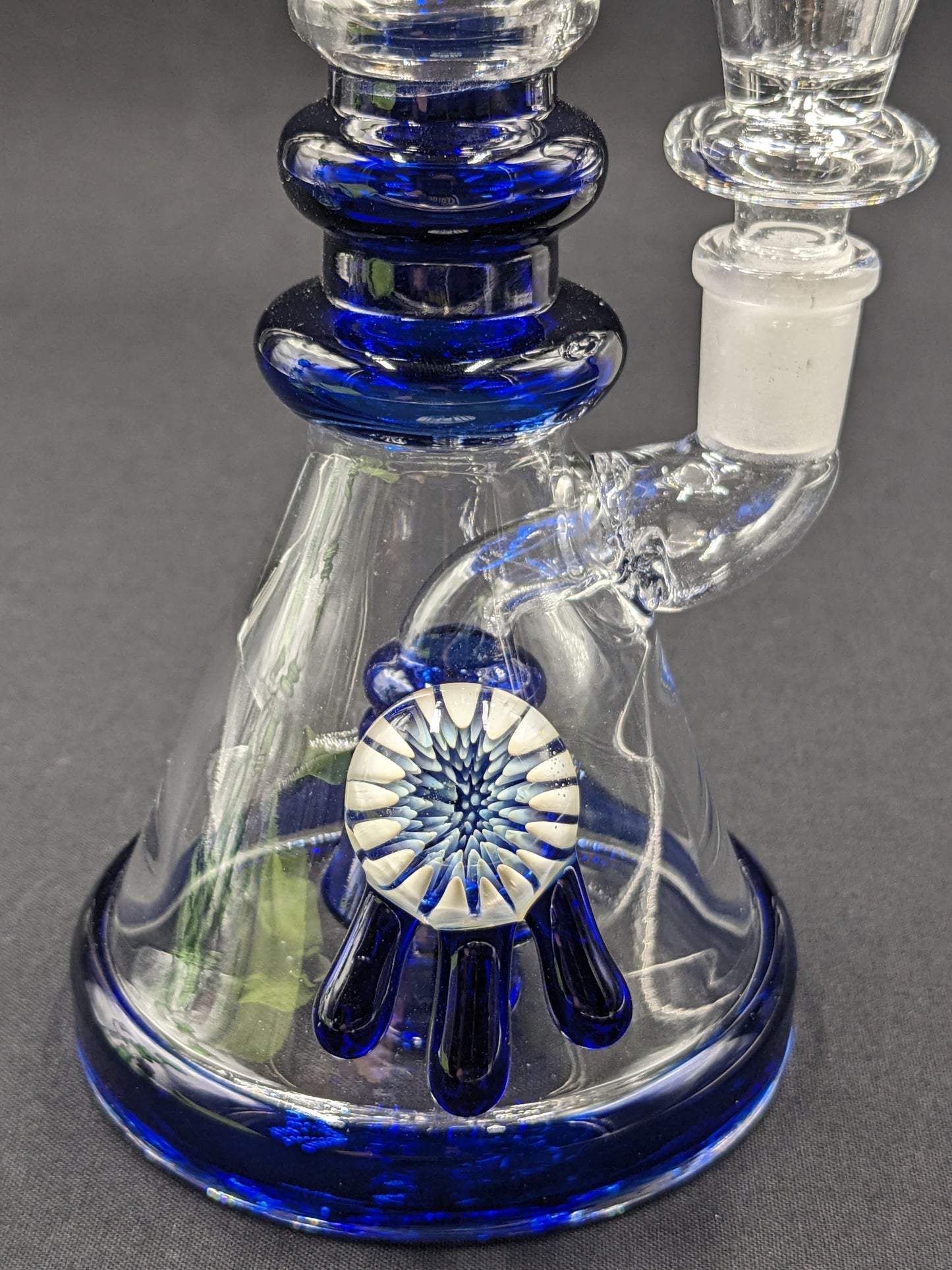 8" Glass Water Pipe Bong Elephant Blue
