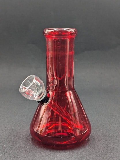 5" Glass Water Pipe Bong Red Beaker