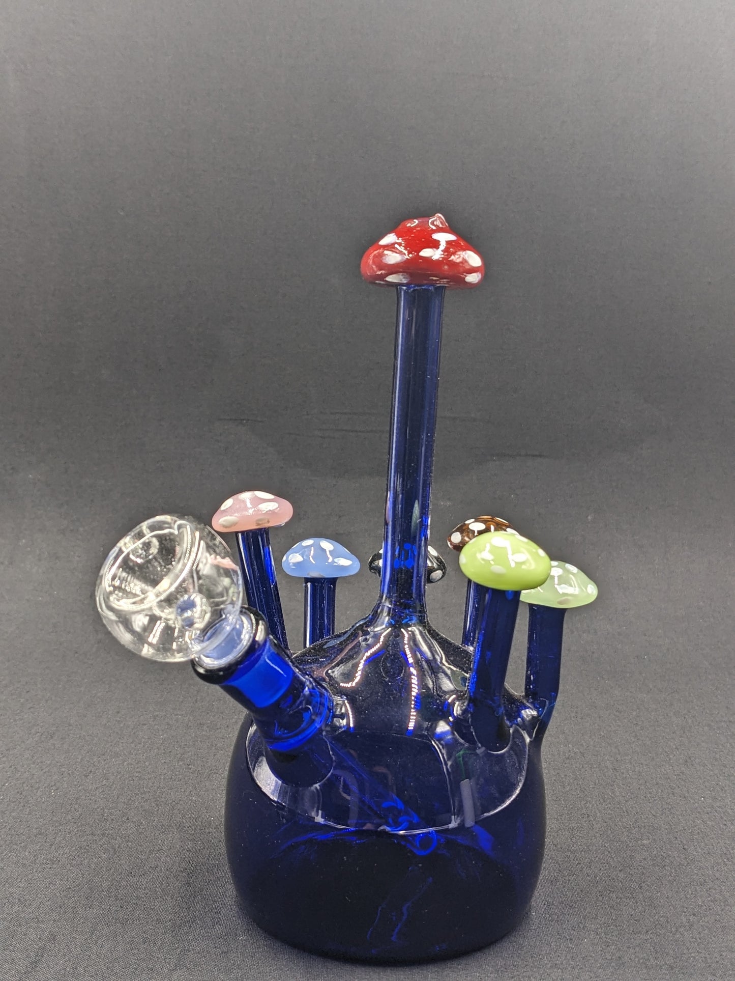 7" Glass Water Pipe Bong Mushroom Style BL