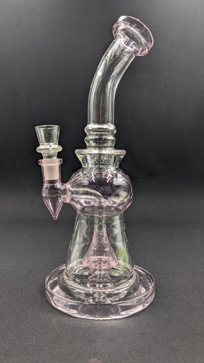 10.5" Glass Water Pipe Bong Thick Bent Neck Pink 33