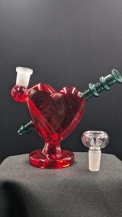 4.75" Glass Water Pipe Bong Heart Shaped