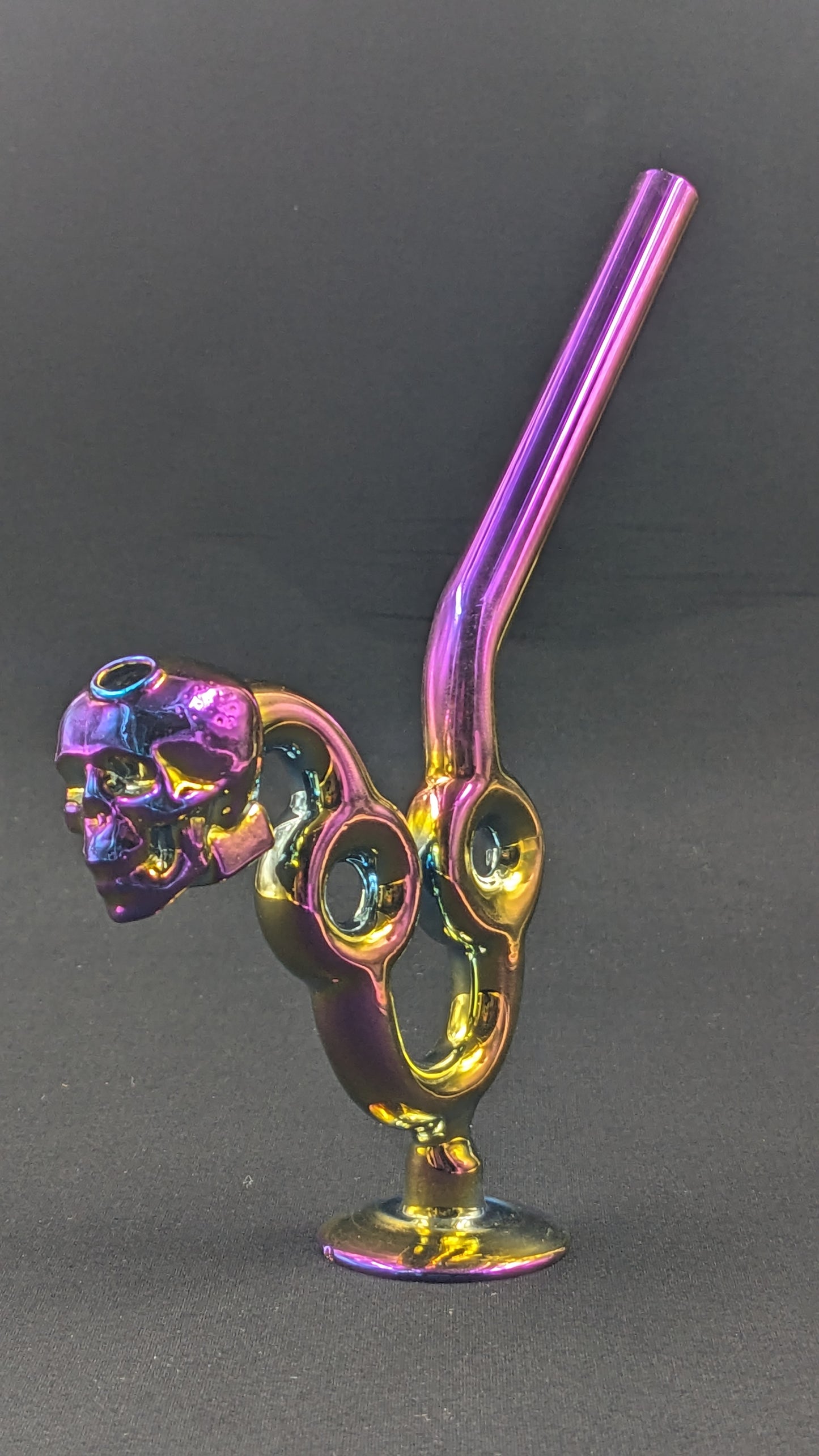 6" Glass Oil Burner Skull Multi Colored