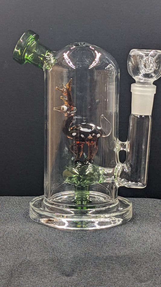 5.5" Glass Water Pipe Bong Dome Horned Creature