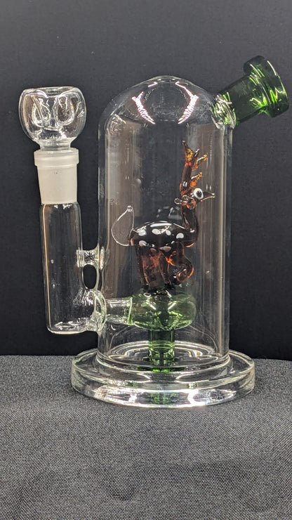 5.5" Glass Water Pipe Bong Dome Horned Creature