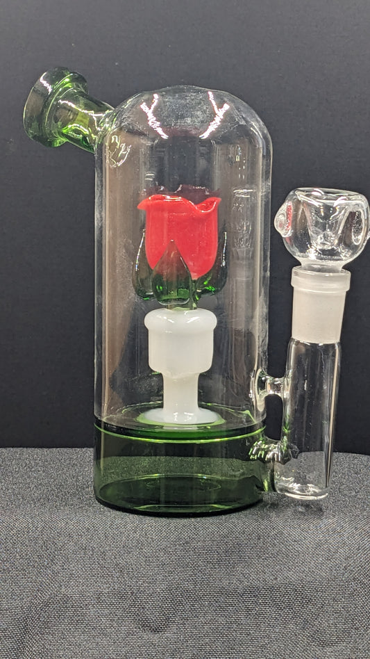 5.5" Glass Water Pipe Bong Dome Rose 02