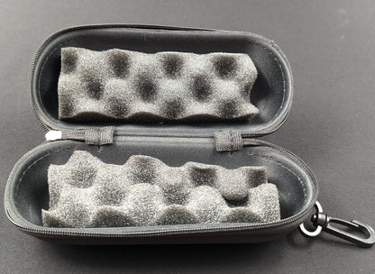 6.5" Black Medium Padded Hard Case w/ Hook Latch for Hand Pipes