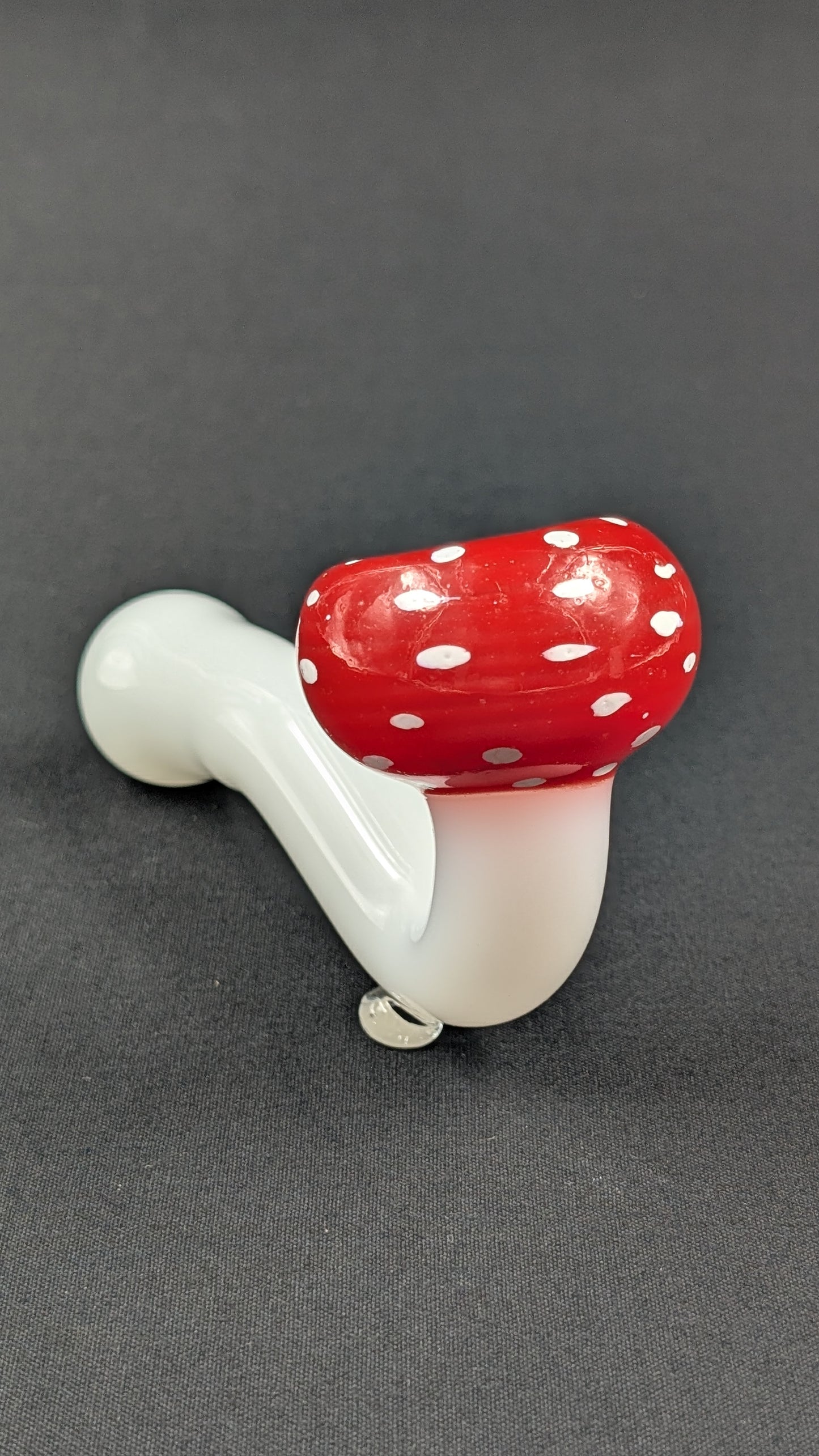 5" Glass Spoon Mushroom Sherlock Red 000